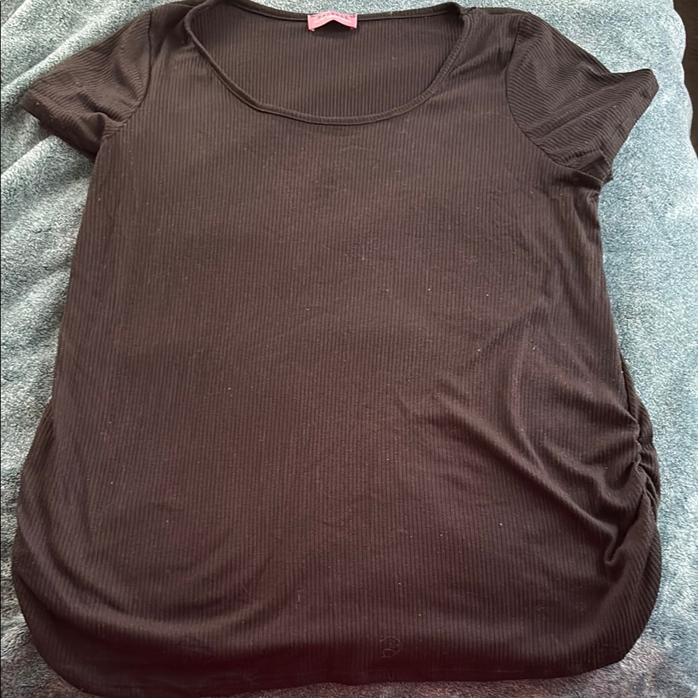 Women's Black Ribbed Top